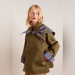 Damson Madder Reversible Jerry Crop Trench Coat